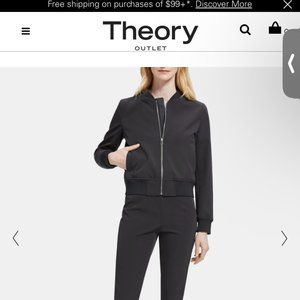 Theory Outlet Black Bomber Jacket size S